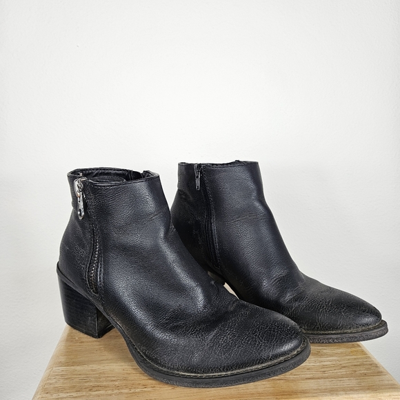 Beast Fashion Black Zipper Booties Size 8 - Picture 4 of 7